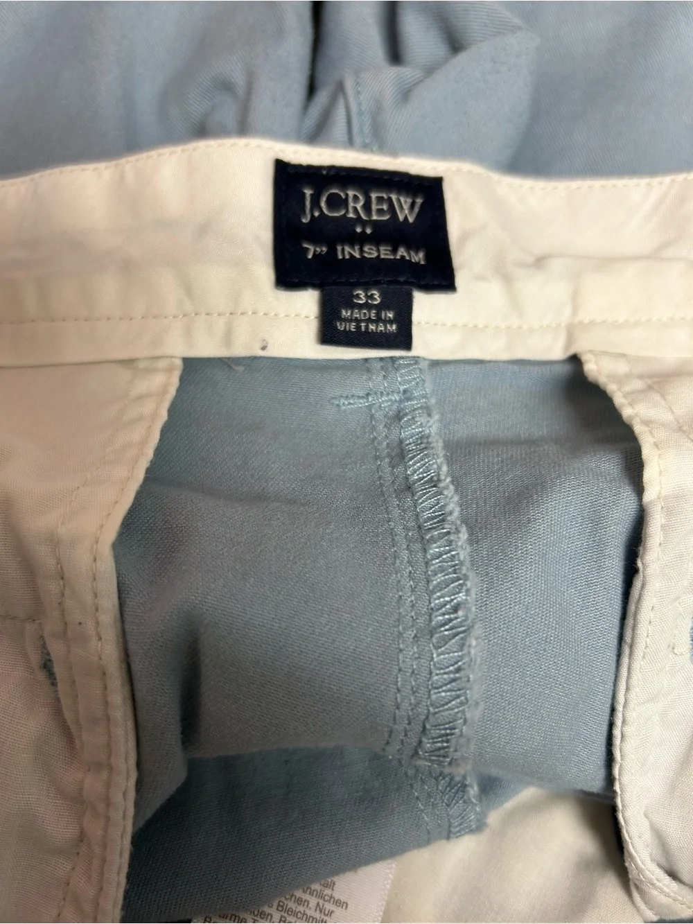 J. Crew 7” Men’s Light Blue Chino Shorts-7” Inseam